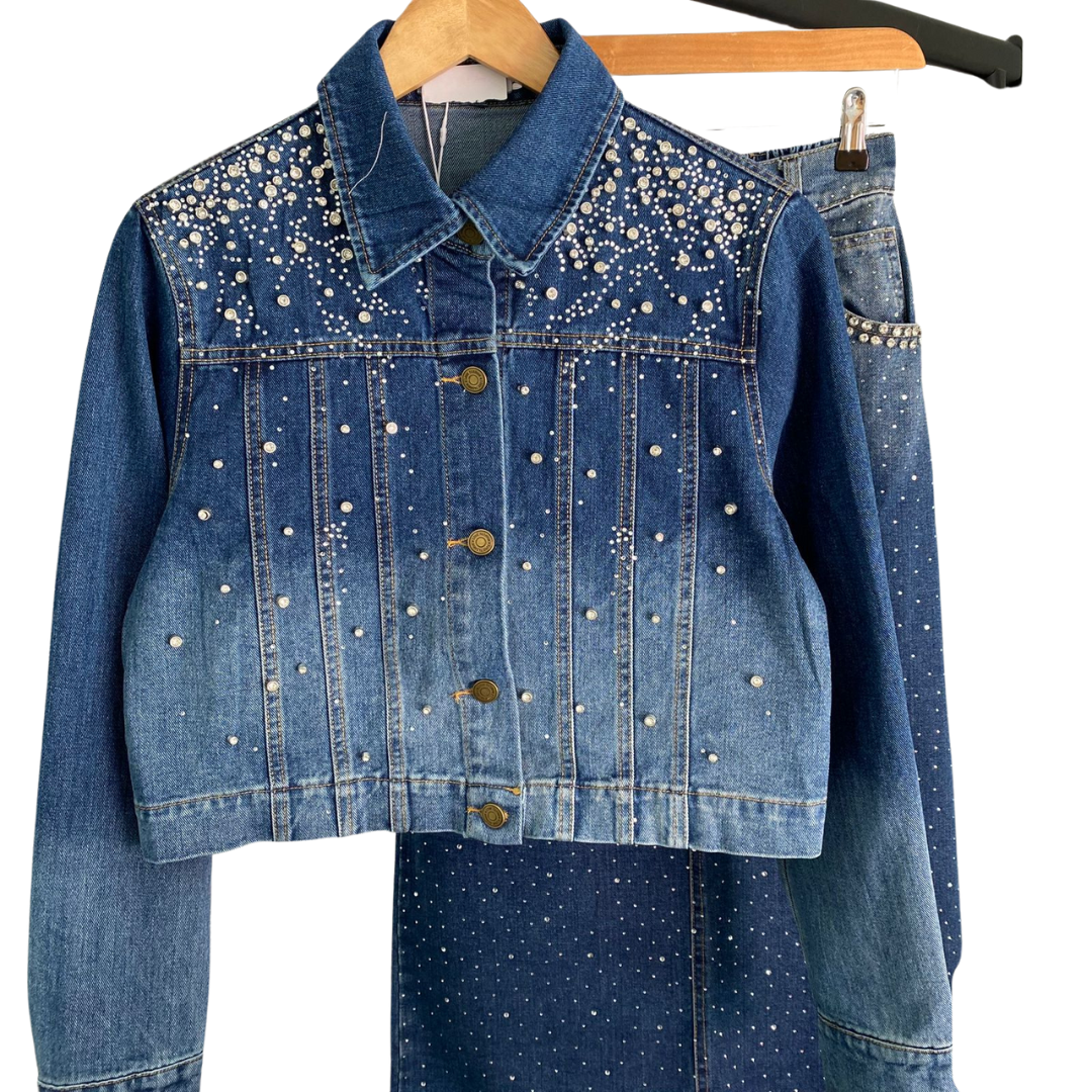 Conjunto Denim con Brillo