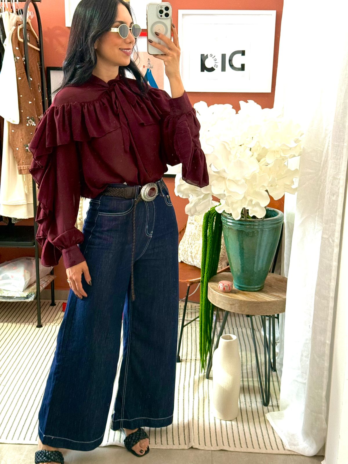 Blusa Gasa con Olanes