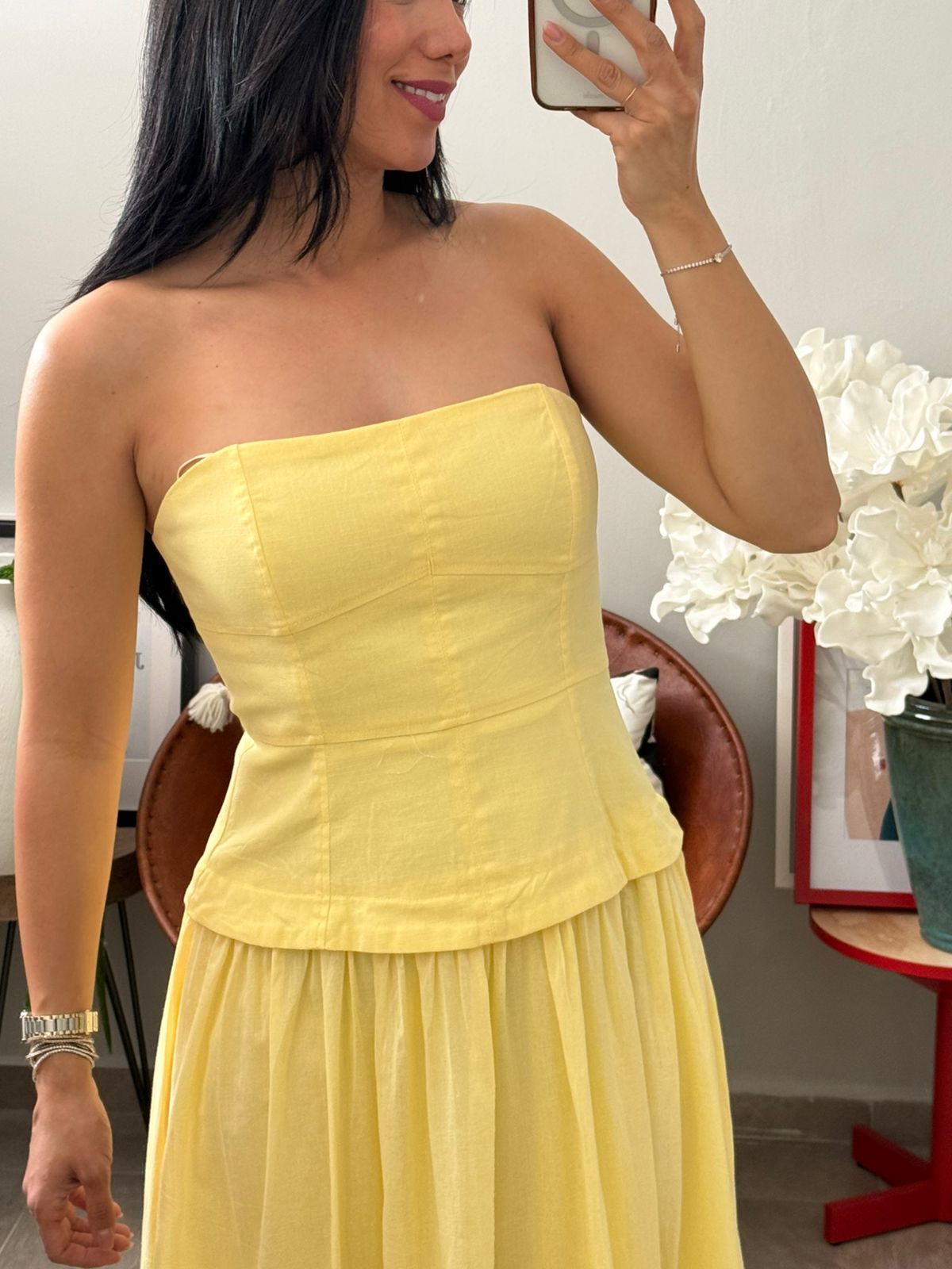 Vestido strapless