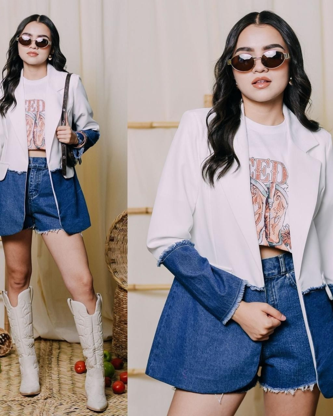 Blazer Denim Bicolor