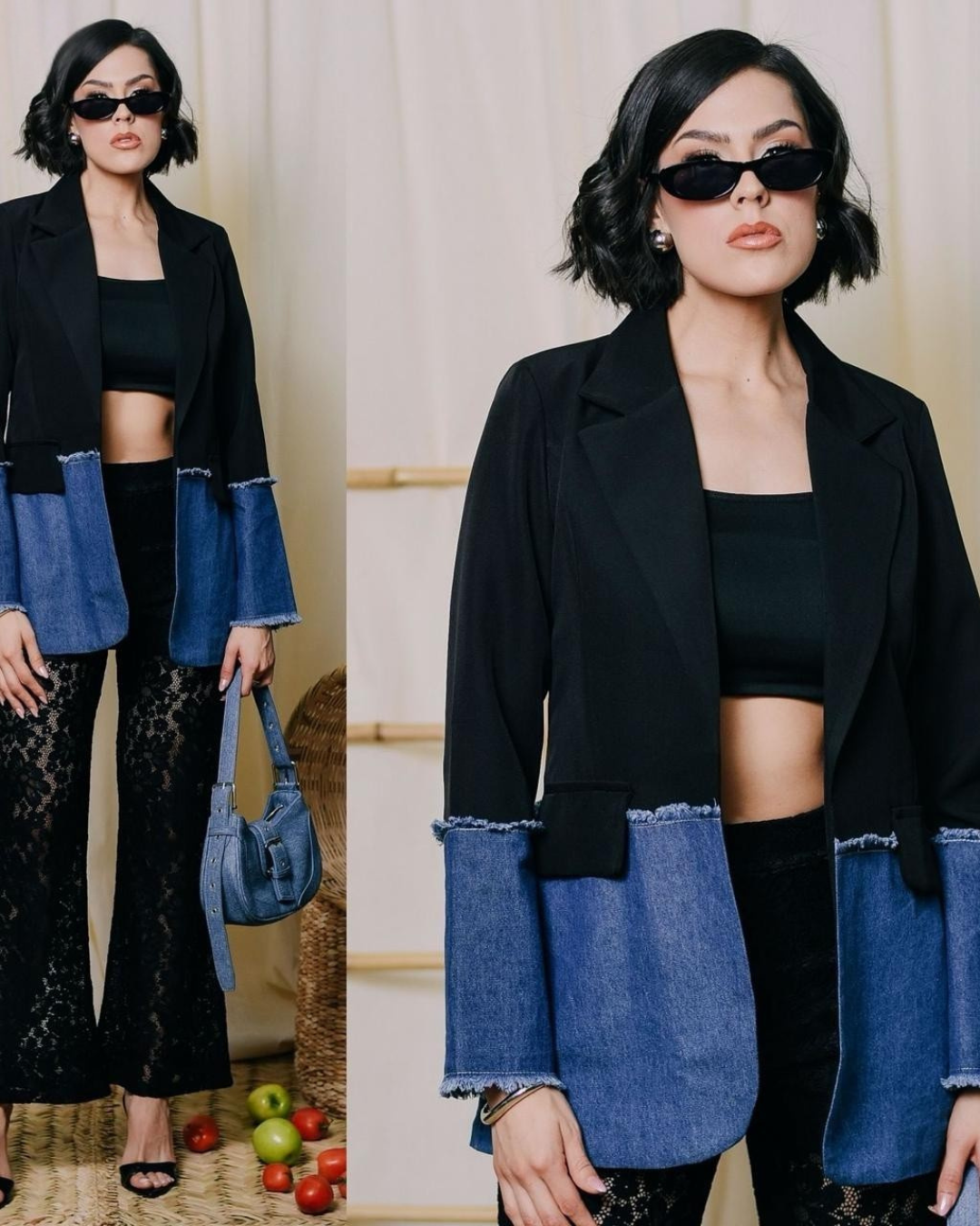 Blazer Denim Bicolor