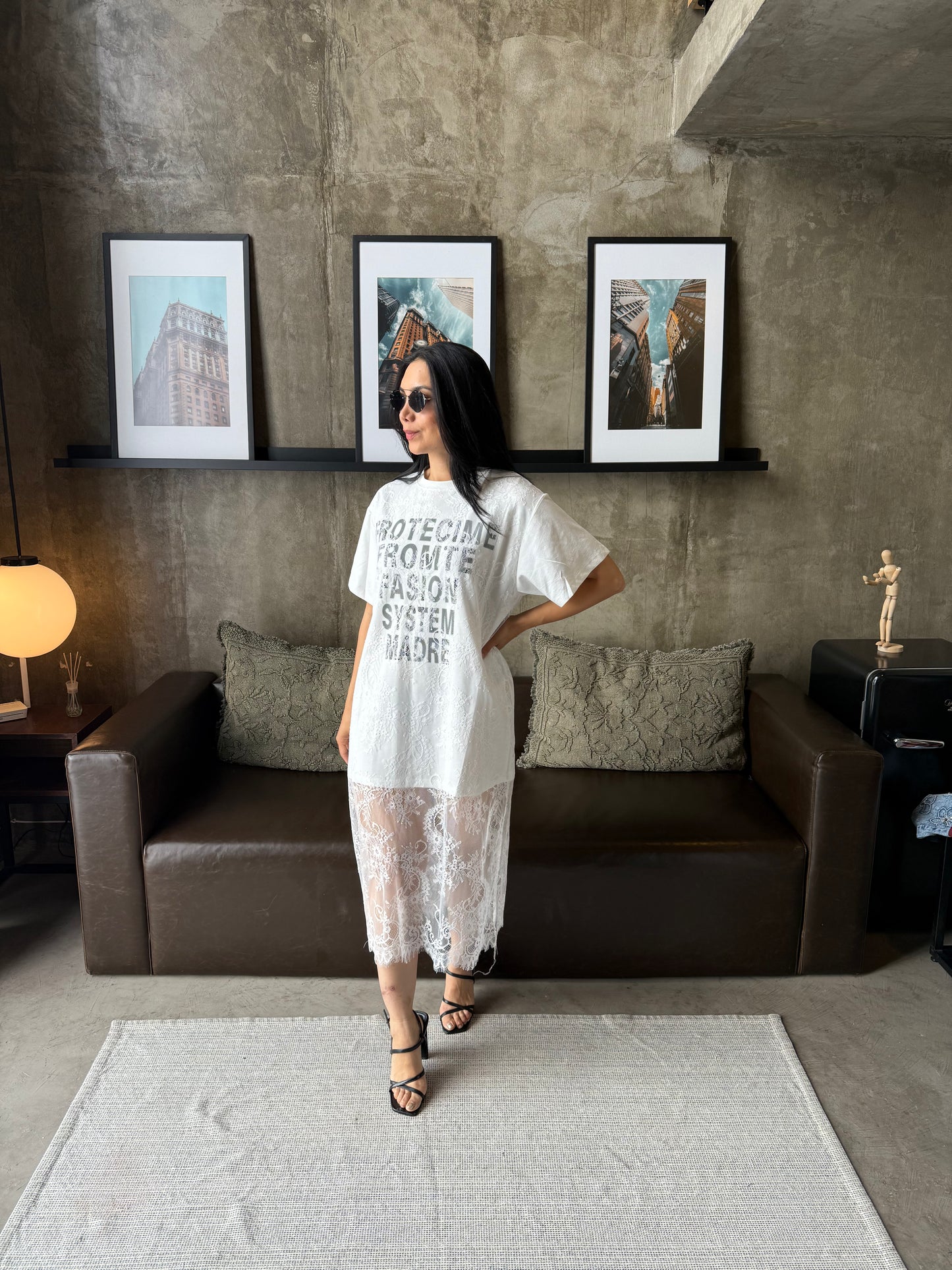 Tshirt Oversize con Encaje