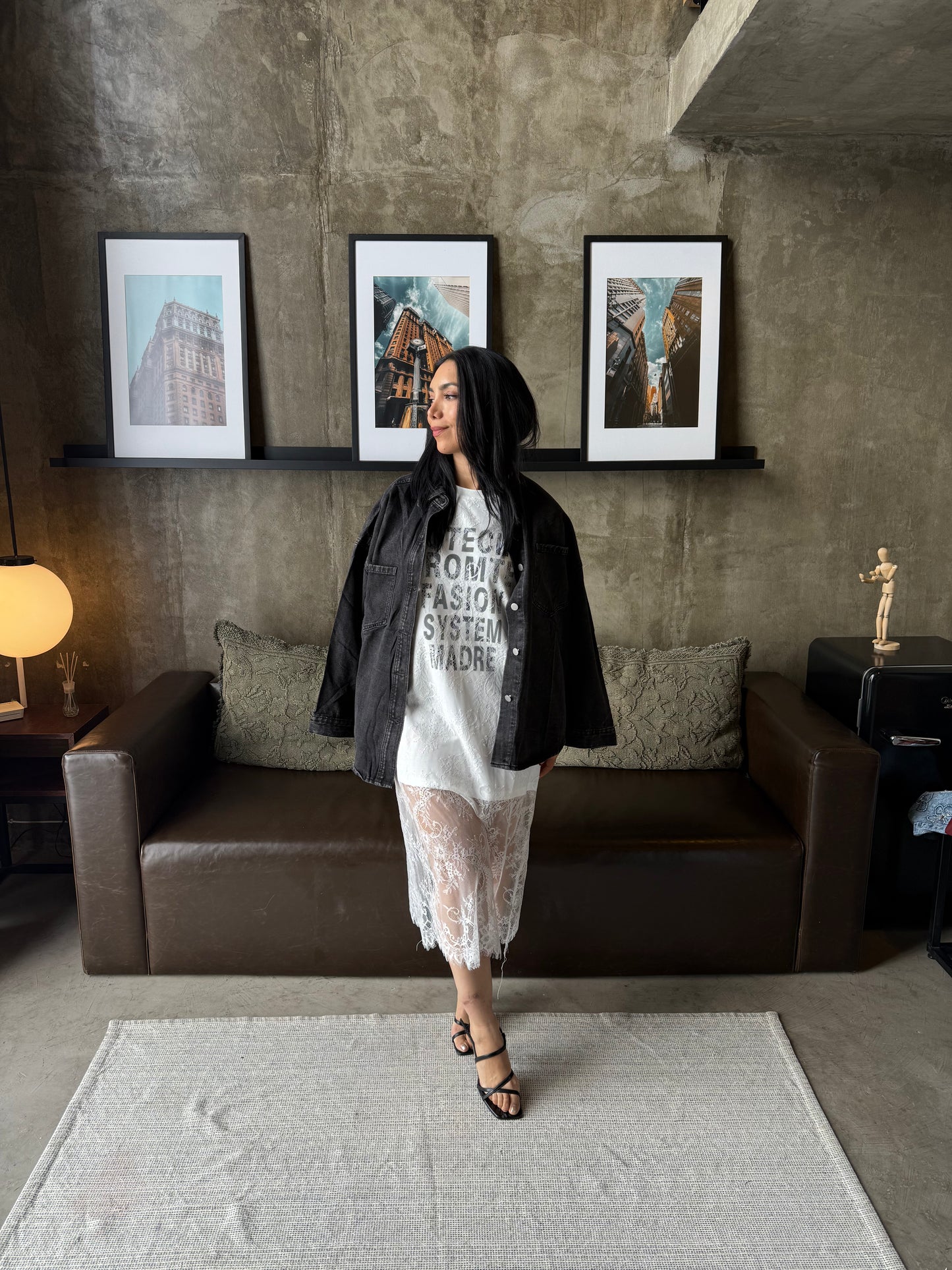 Tshirt Oversize con Encaje