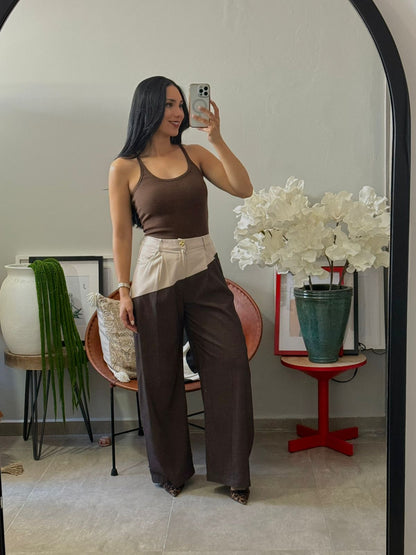 Pantalón gabardina Bicolor