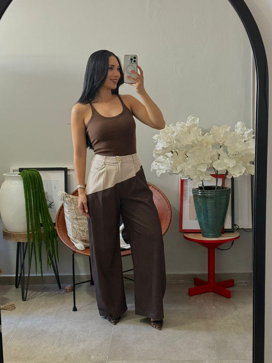 Pantalón gabardina Bicolor