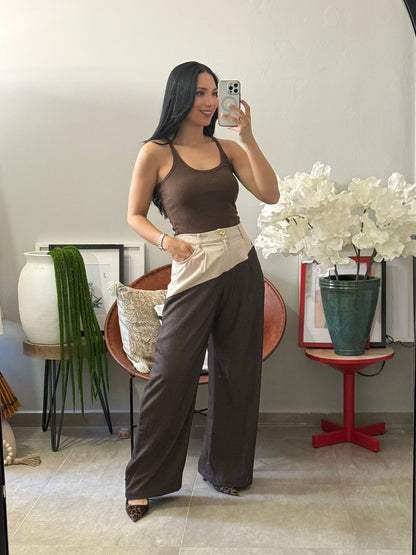 Pantalón gabardina Bicolor