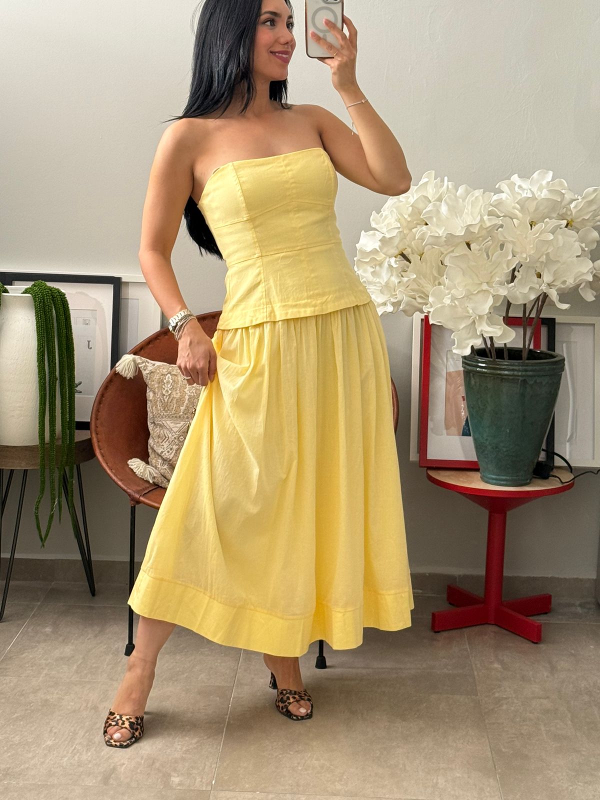 Vestido strapless