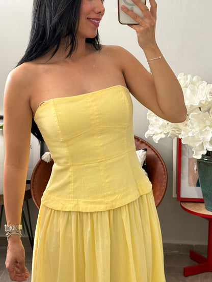 Vestido strapless